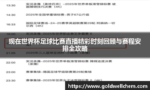 现在世界杯足球比赛直播精彩时刻回顾与赛程安排全攻略